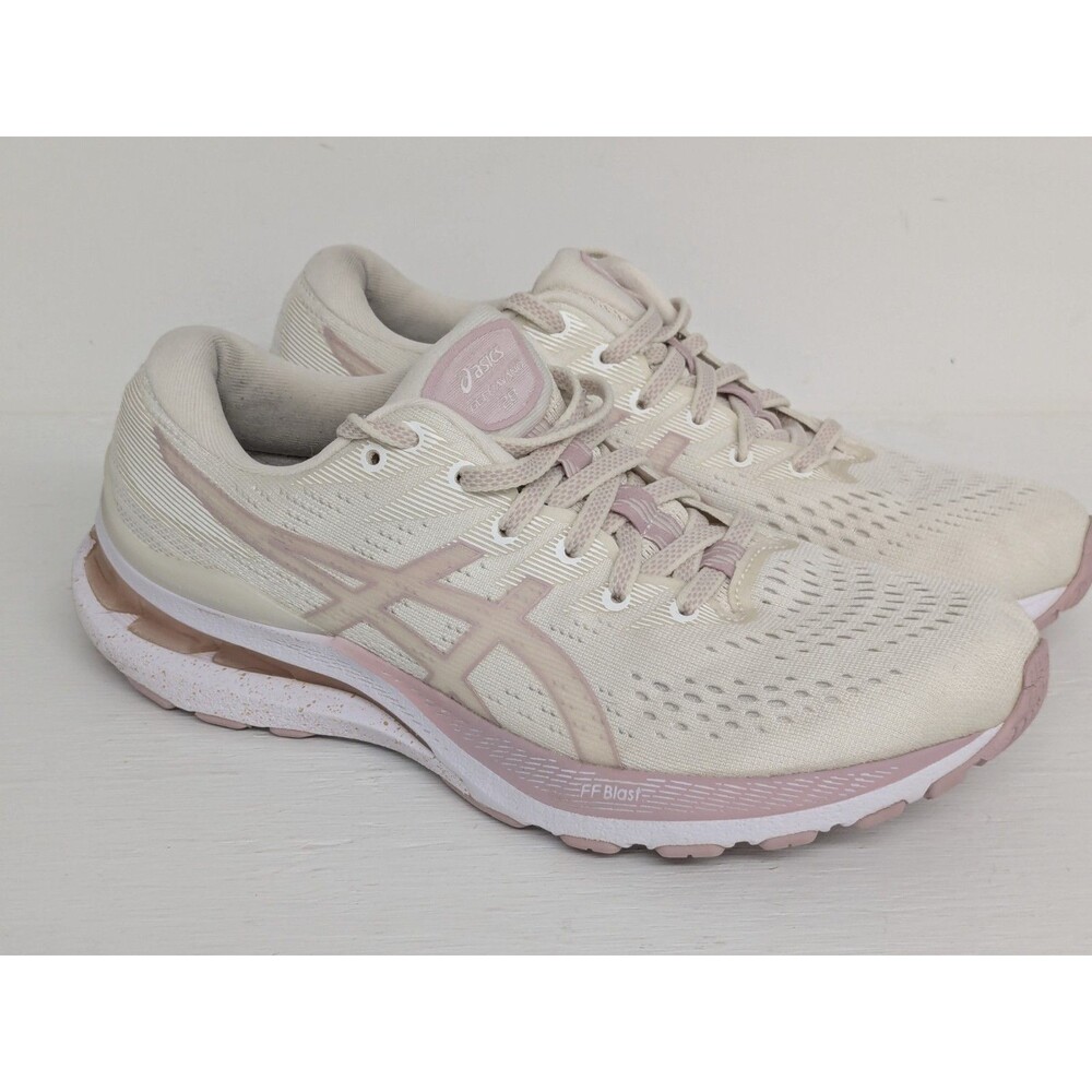 Asics Gel Kayano 28 Running Shoes 1012B267 Womens Size 9 M White Cream Pink